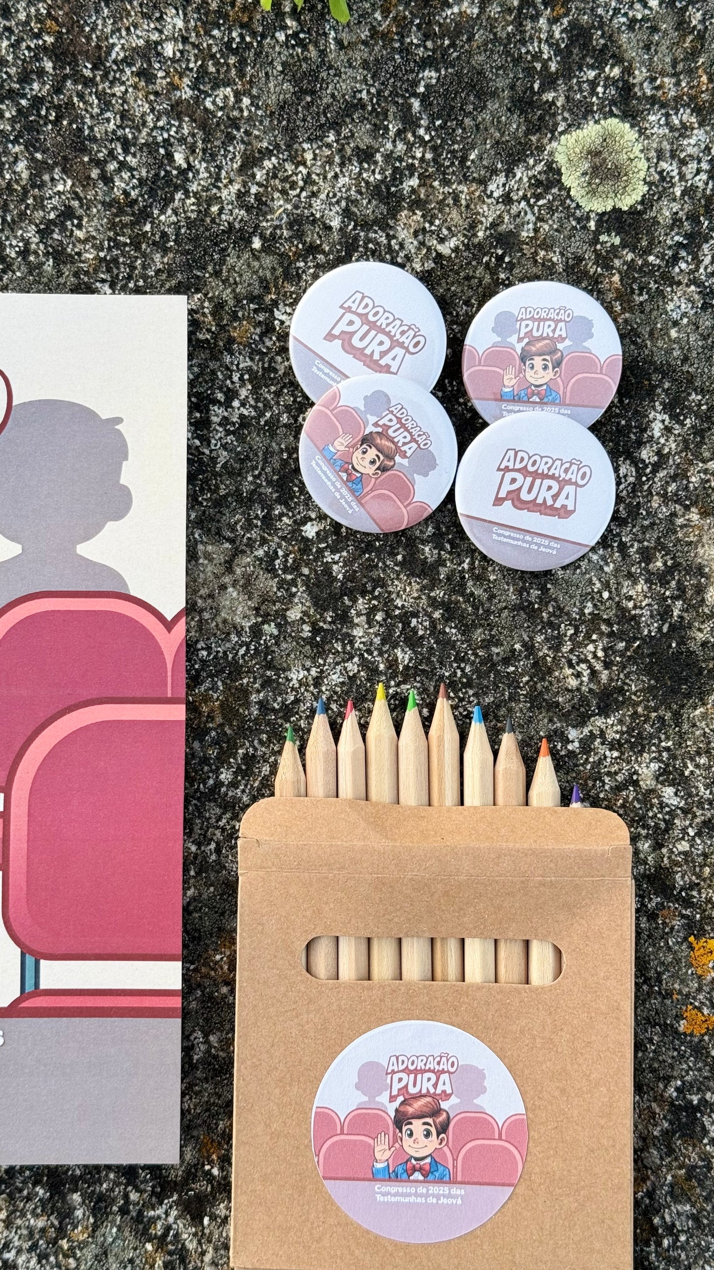 Pin Infantil – Congresso 2025 “Adoração Pura” | Amore Paper Co. (Pack 5)