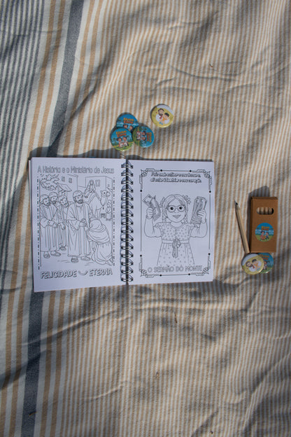 Caderno Infantil – Congresso 2026 “Felicidade Eterna” | Amore Paper Co.